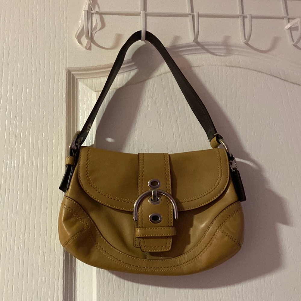 Coach Saddle Vintage F06808 Beige Leather Shoulder Bag